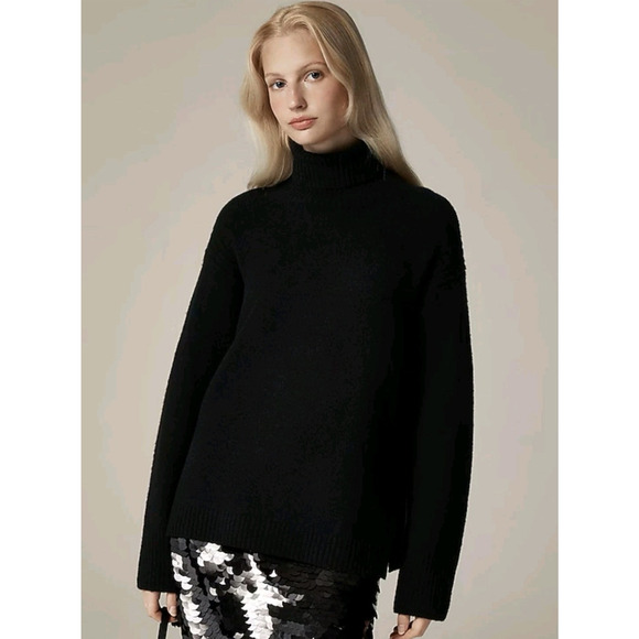NWT J. Crew Turtleneck Sweater In Supersoft Yarn Black L - Picture 2 of 10